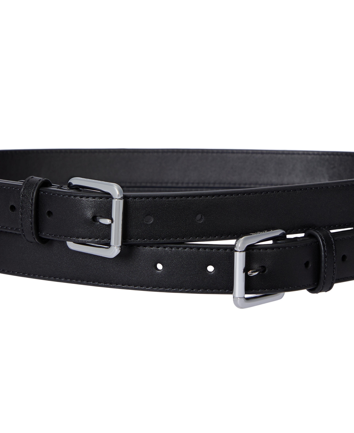 Ralph Lauren Leather Double-buckle Stacked Belt