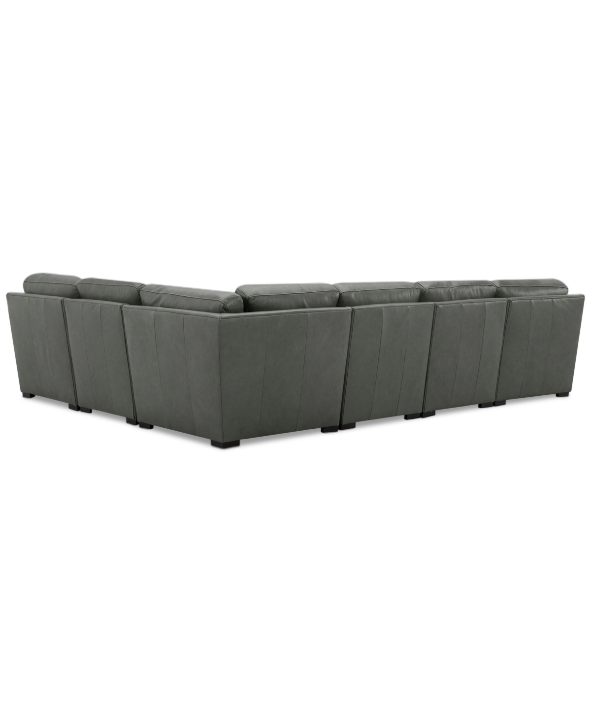 Shop Macy's Radley Roll Arm 132" 6-pc. Leather Square Corner Chaise Sectional, Exclusively At