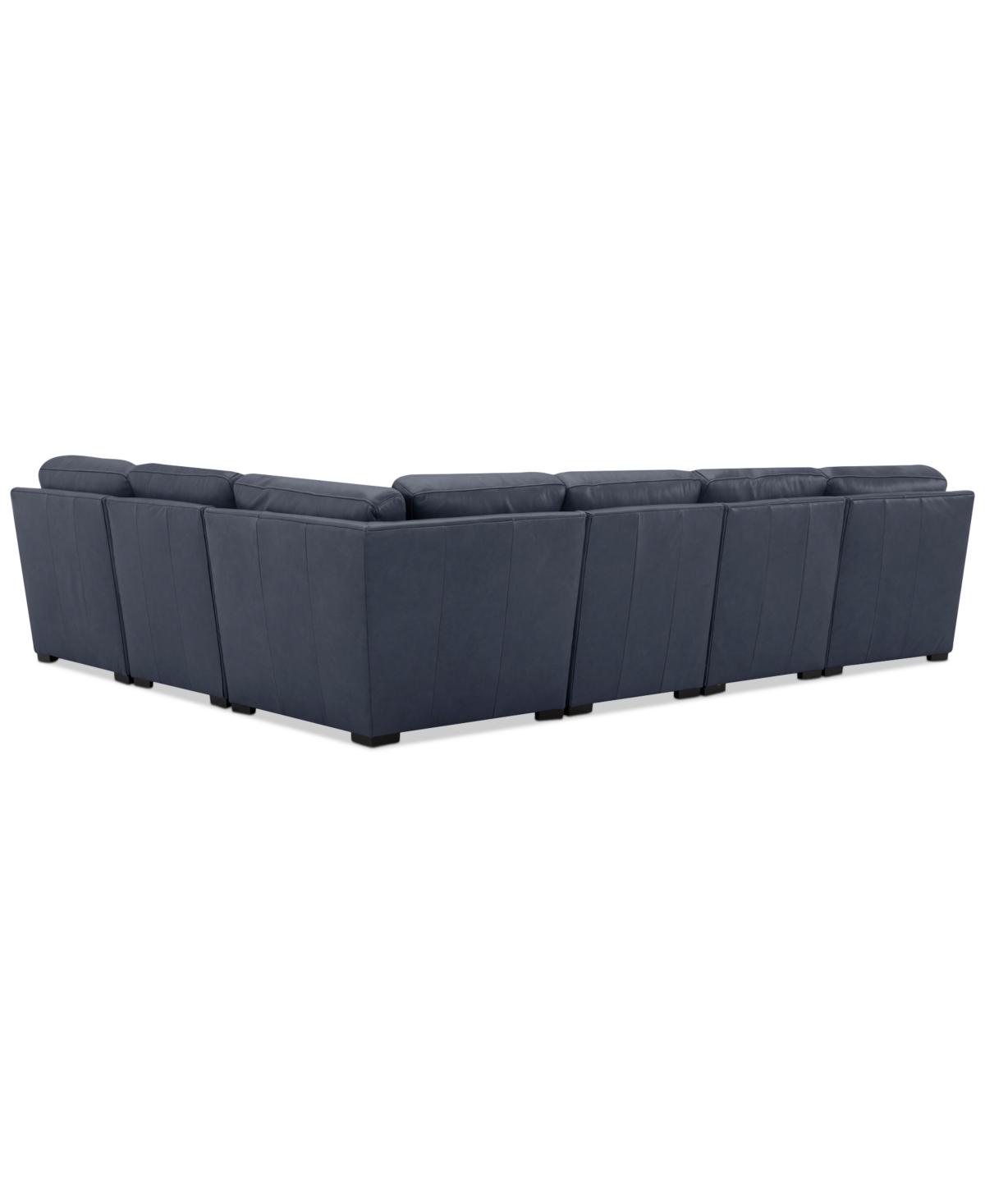 Macy's Radley Roll Arm 132" 6-pc. Leather Square Corner Chaise Sectional, Exclusively At