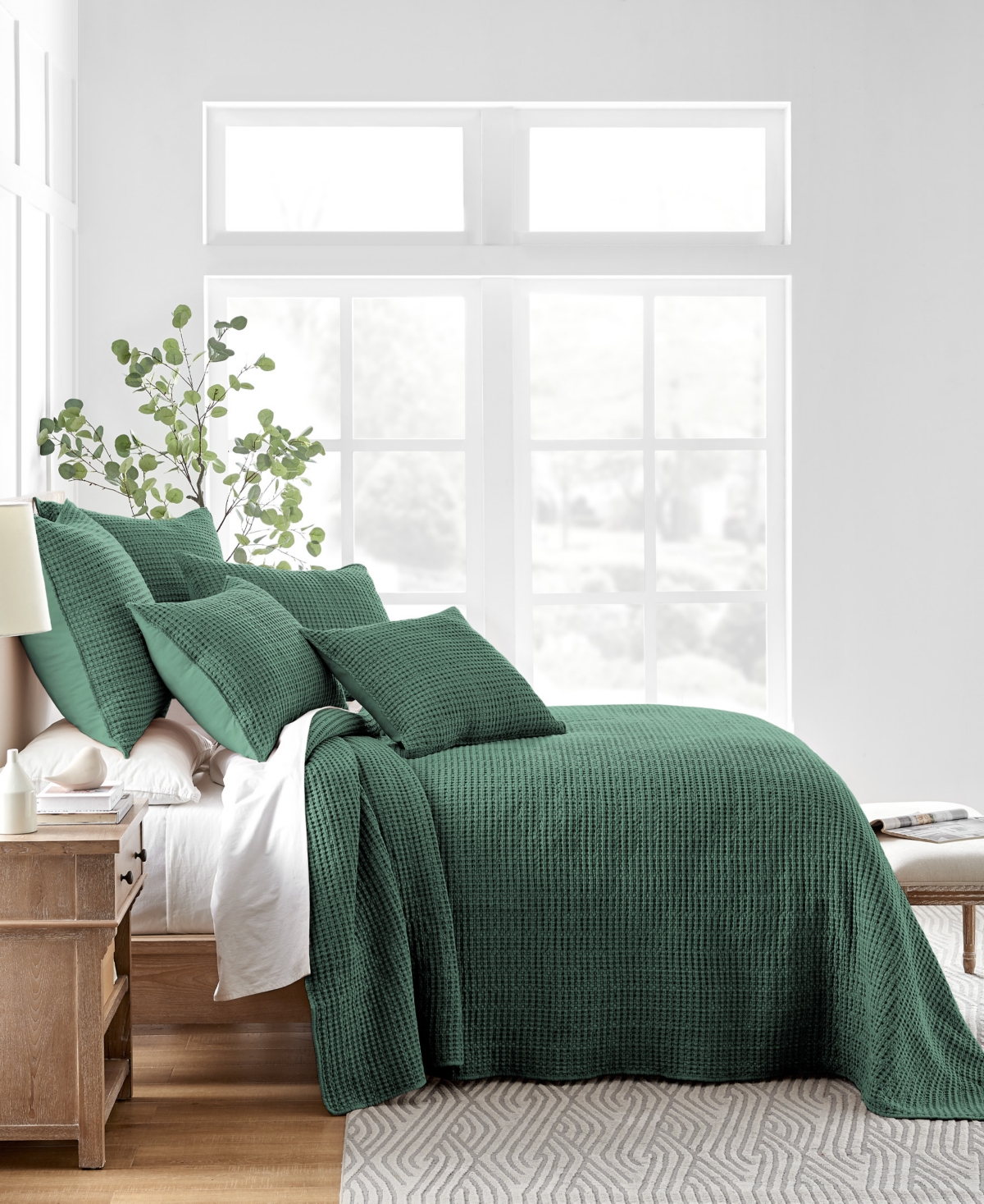 Levtex Mills Waffle Classic 2-pc. Bedspread Set, Twin In Forest Green