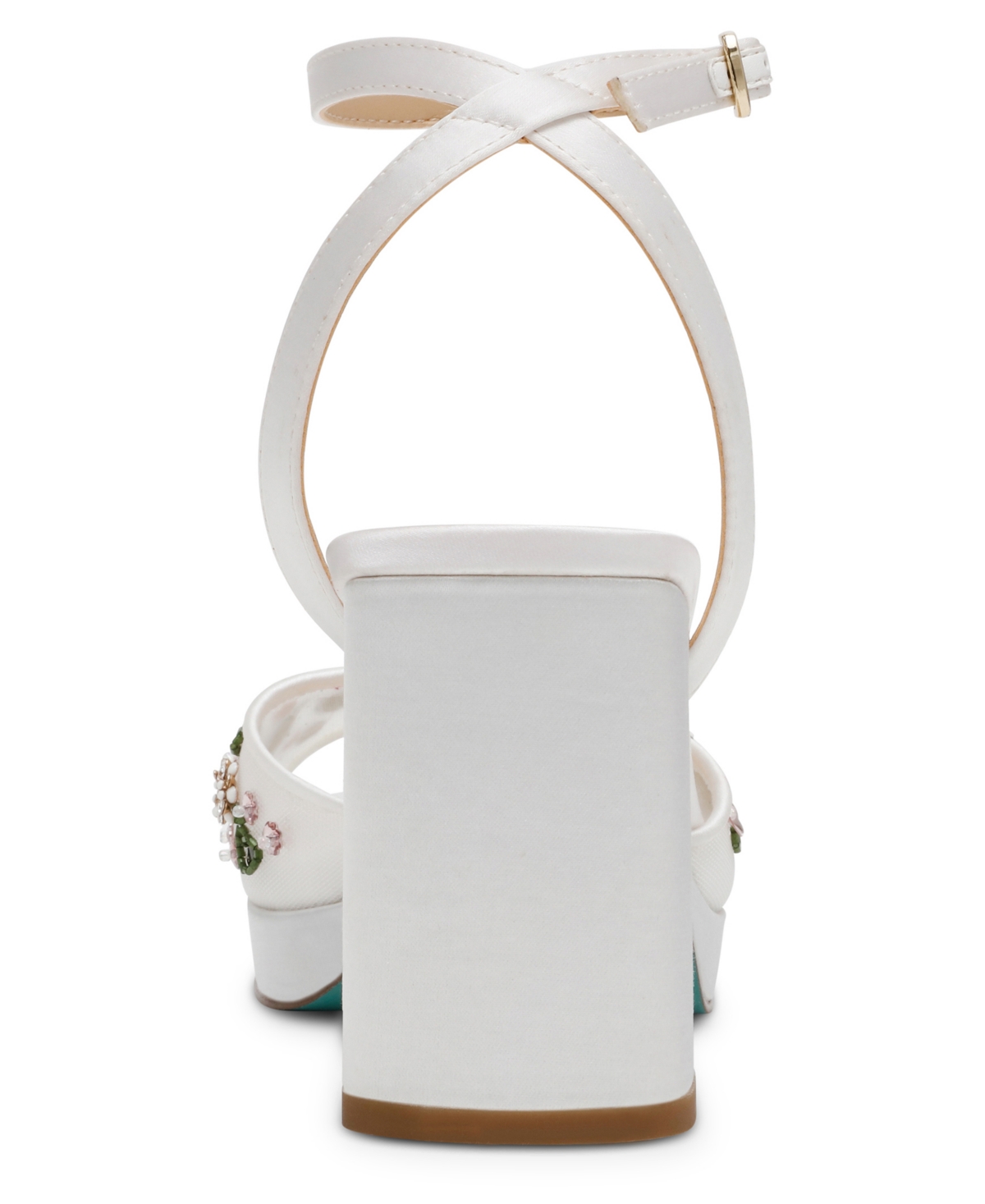 Shop Betsey Johnson Women's Kirra Floral Beaded Platform Dress Sandals In Ivory