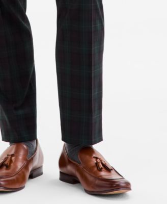 Men's Slim-Fit Green & Burgundy Plaid Suit Separate Pants, Macy's Exclusive