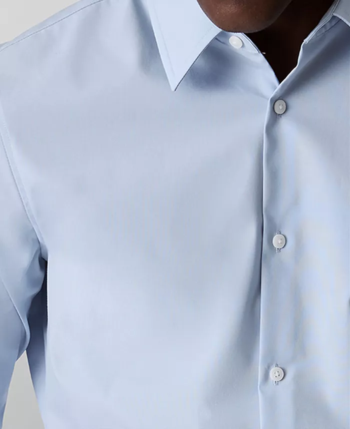 Men's Slim-Fit Supima Stretch Long-Sleeve Button-Front Shirt - thumbnail 8