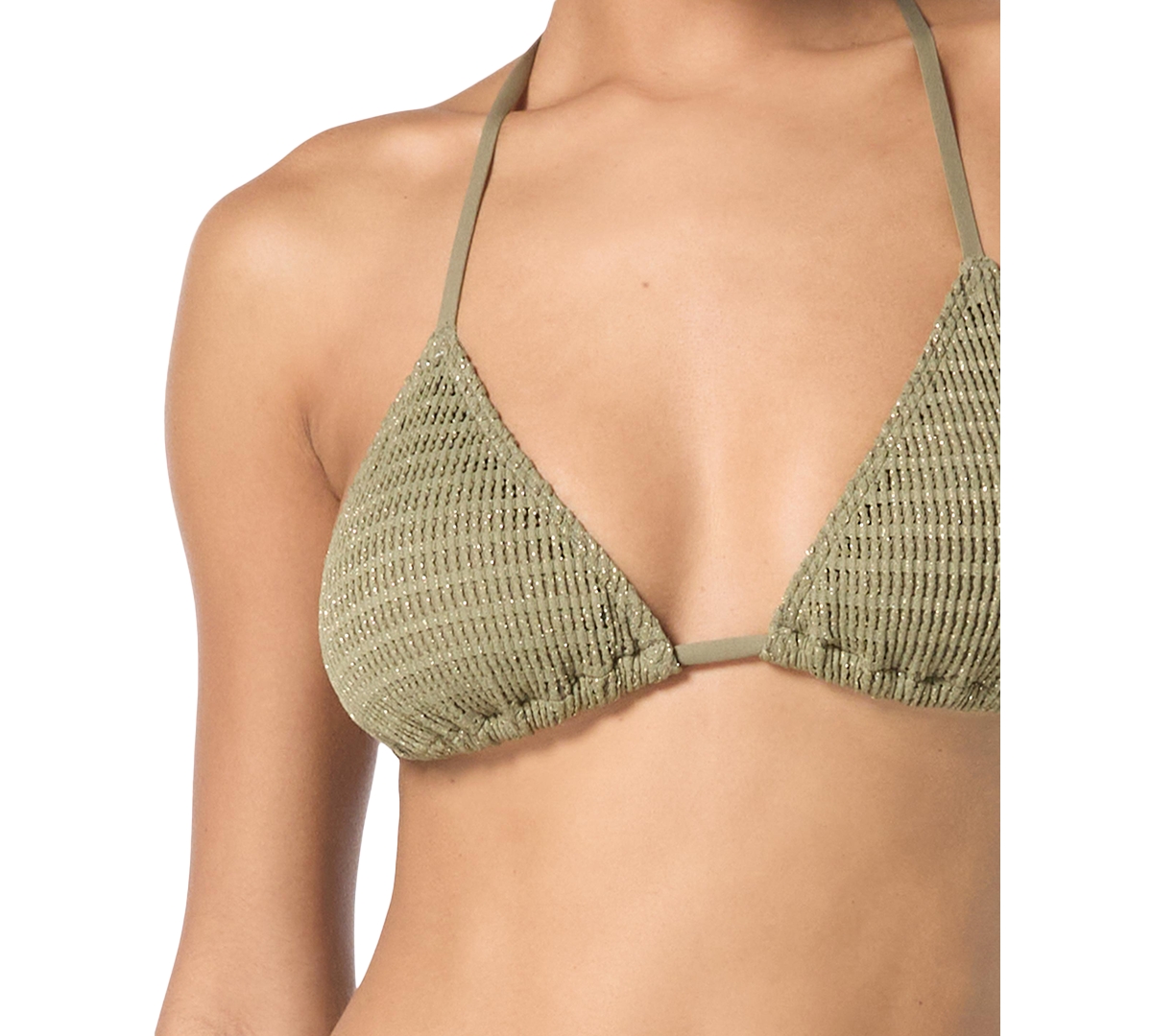 Michael Kors Michael  Women's Crochet Halter String-tie Triangle Bikini