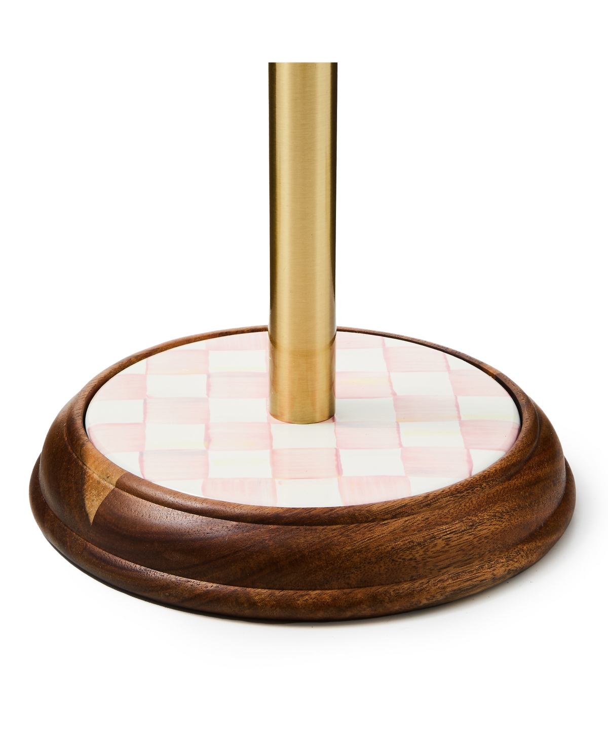 Mackenzie-childs Rosy Check Wood Paper Towel Holder In Multi