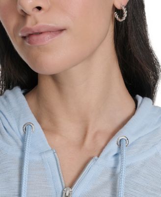 Ruched-Sleeve Zip Hoodie