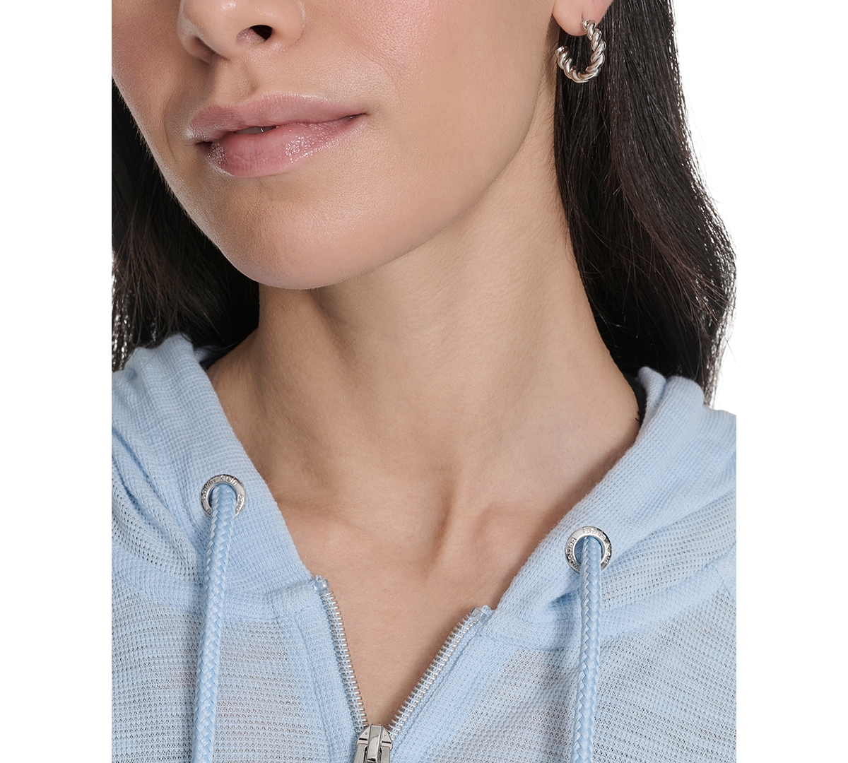 Shop Calvin Klein Performance Ruched-sleeve Zip Hoodie