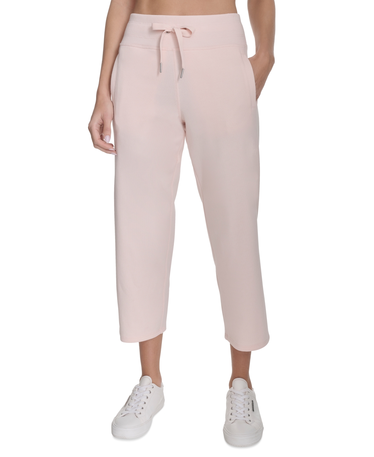 Women's Cropped Drawstring-Waist Pants - Cloud Pink