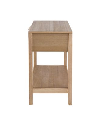 Rattan Front Drawer Side Table – Mango Wood with Open Shelf