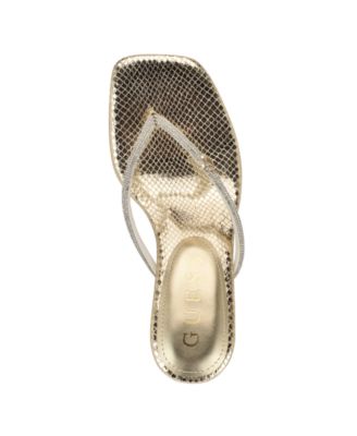 Women's Mayan Rhinestone Thong Kitten Heel Sandals