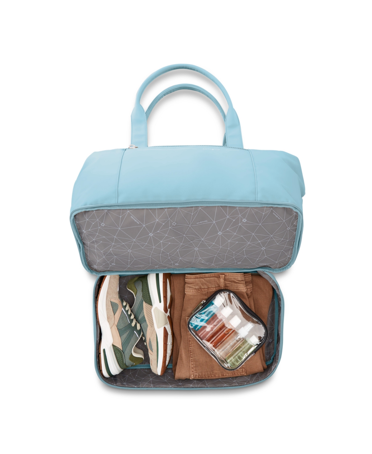 Samsonite Better Than Basics Drop Bottom Weekender Duffel In Vintage Blue