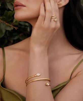 Marquise Cubic Zirconia Coiled Bangle Bracelet