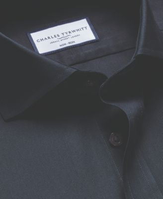 Men's Slim-Fit Non-Iron Solid Twill Dress Shirt