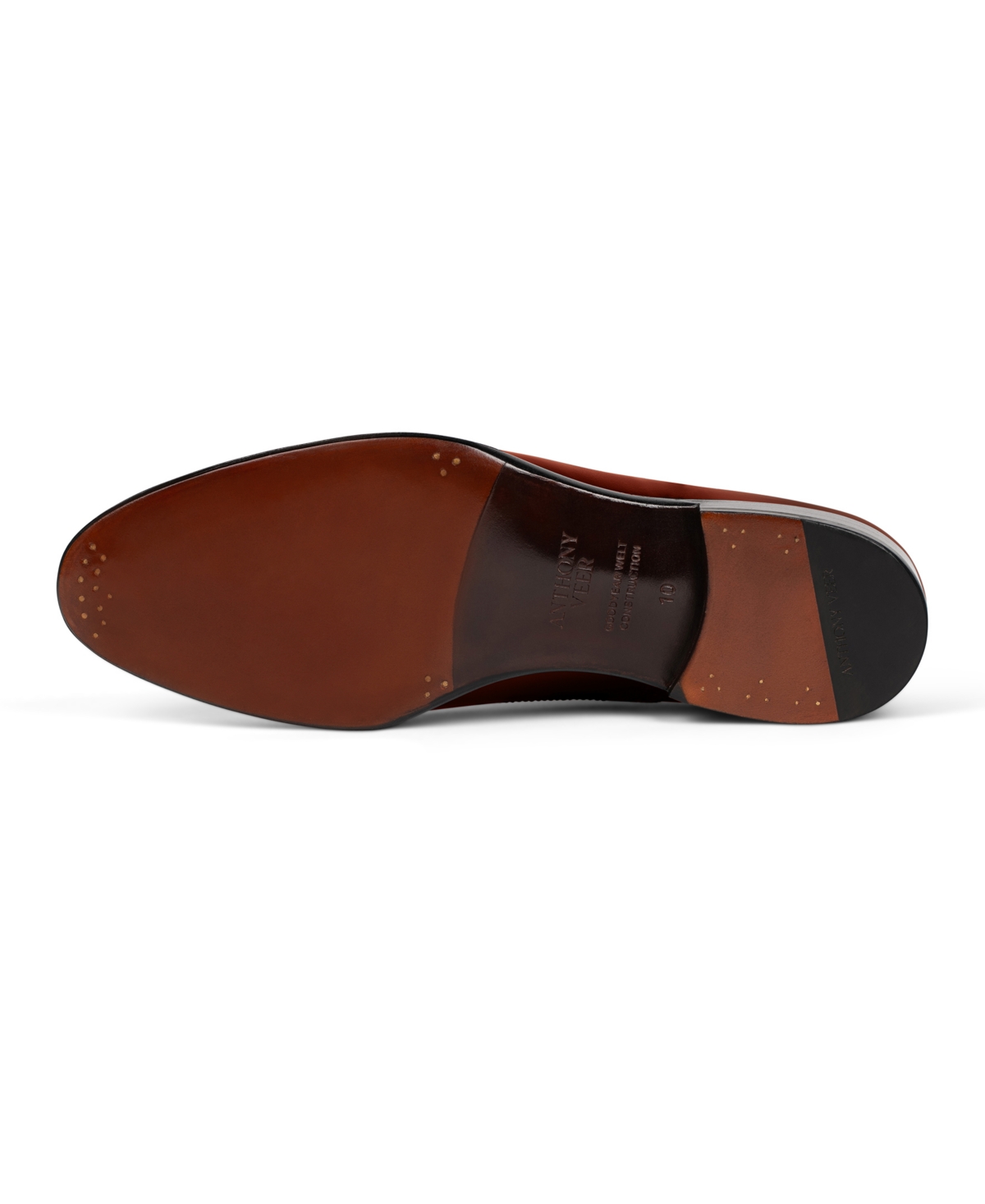Anthony Veer Men's Regent Cap Toe Leather Oxford Dress Shoes In Rustic Ember Cognac