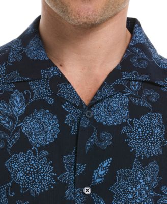 Men's Classic-Fit Textured Paisley Button-Down Camp Shirt 