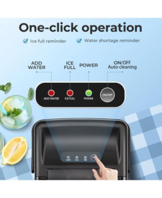 26.5lbs Ice Maker Portable Countertop, 9 Bullet Cubes in 6 Mins, Self-Cleaning