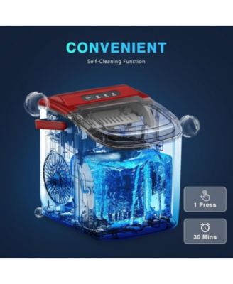 26.5lbs Ice Maker Portable Countertop, 9 Bullet Cubes in 6 Mins, Self-Cleaning