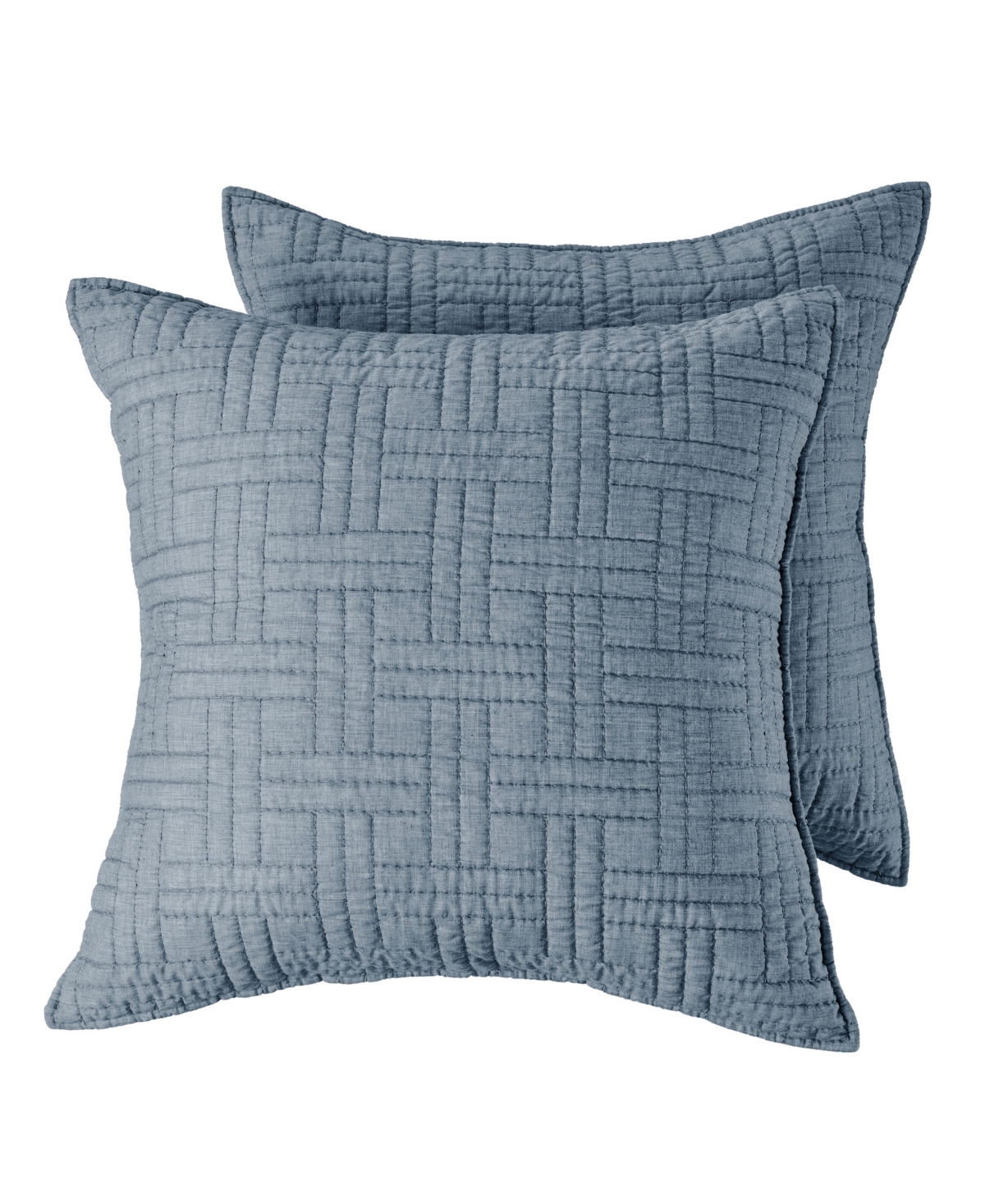 Melange Stitch 2-Pc. Sham Set, European - Chambray