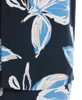 Men's All-Over Tropical Print Short-Sleeve Button-Down Shirt