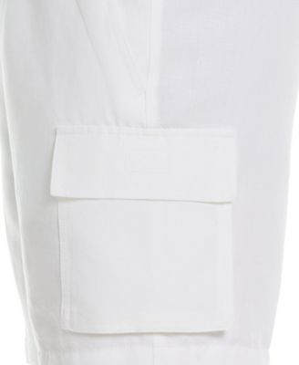 Men's 8" Drawstring Linen Cargo Shorts