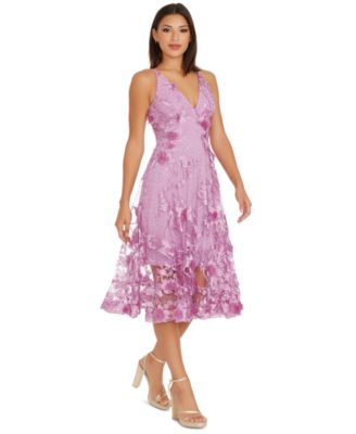 Women's Audrey Floral Applique Lace Mini Dress