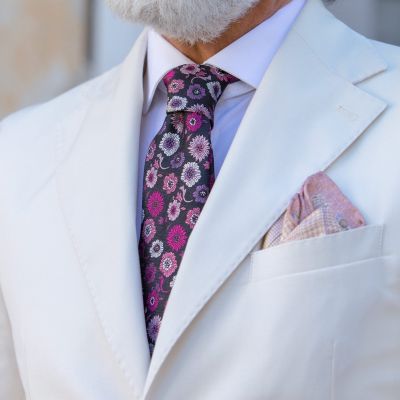 Men's Enzo - Double Sided Silk Pocket Square for Men