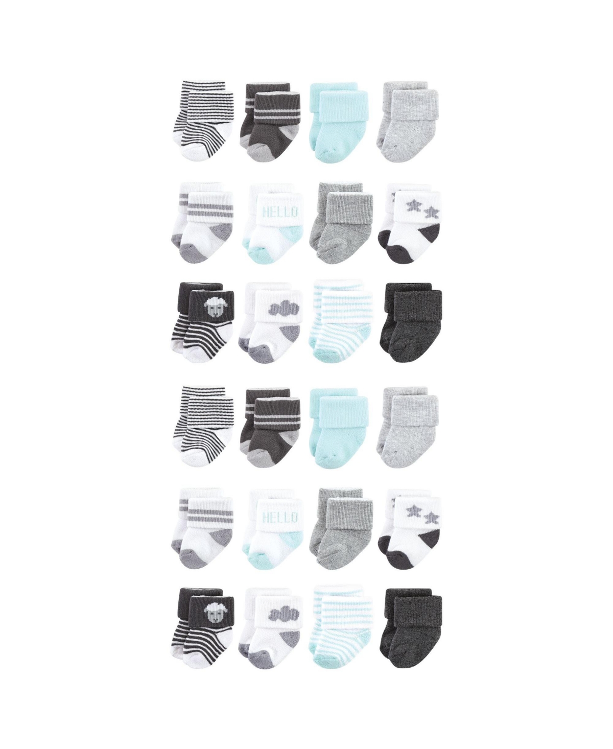 Hudson Baby Baby Boys Hudson Cotton Rich Terry Socks 24-Pack, Sheep - Sheep