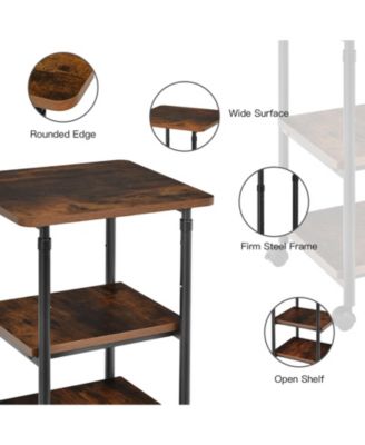 3-tier Adjustable Printer Stand with 360° Swivel Casters