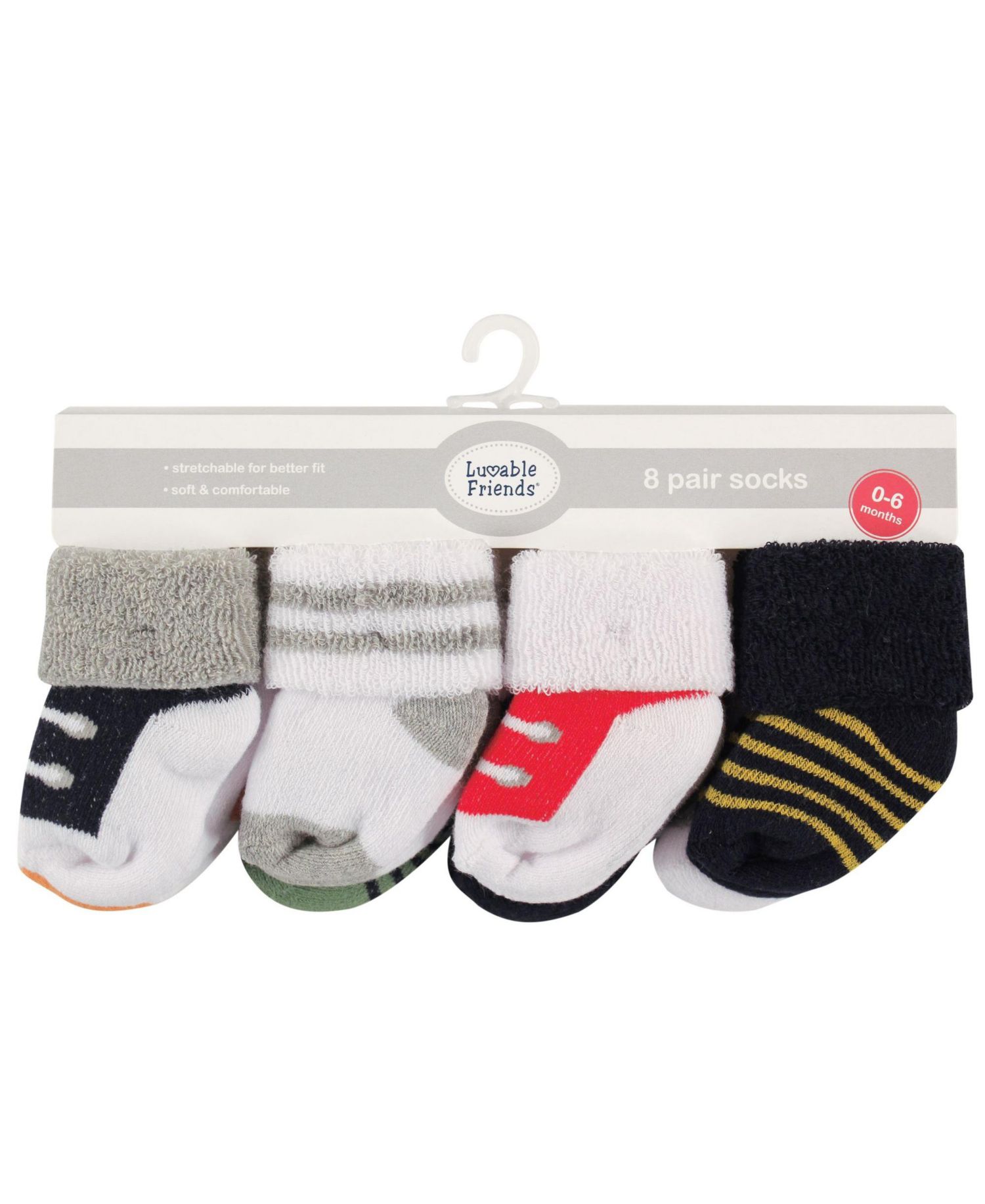 Baby Boys Terry Fabric Sock Collection 8 Pairs