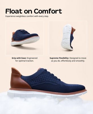 Edison Street Mens Hands-Free Slip On Technology Lightweight Mesh Oxfords
