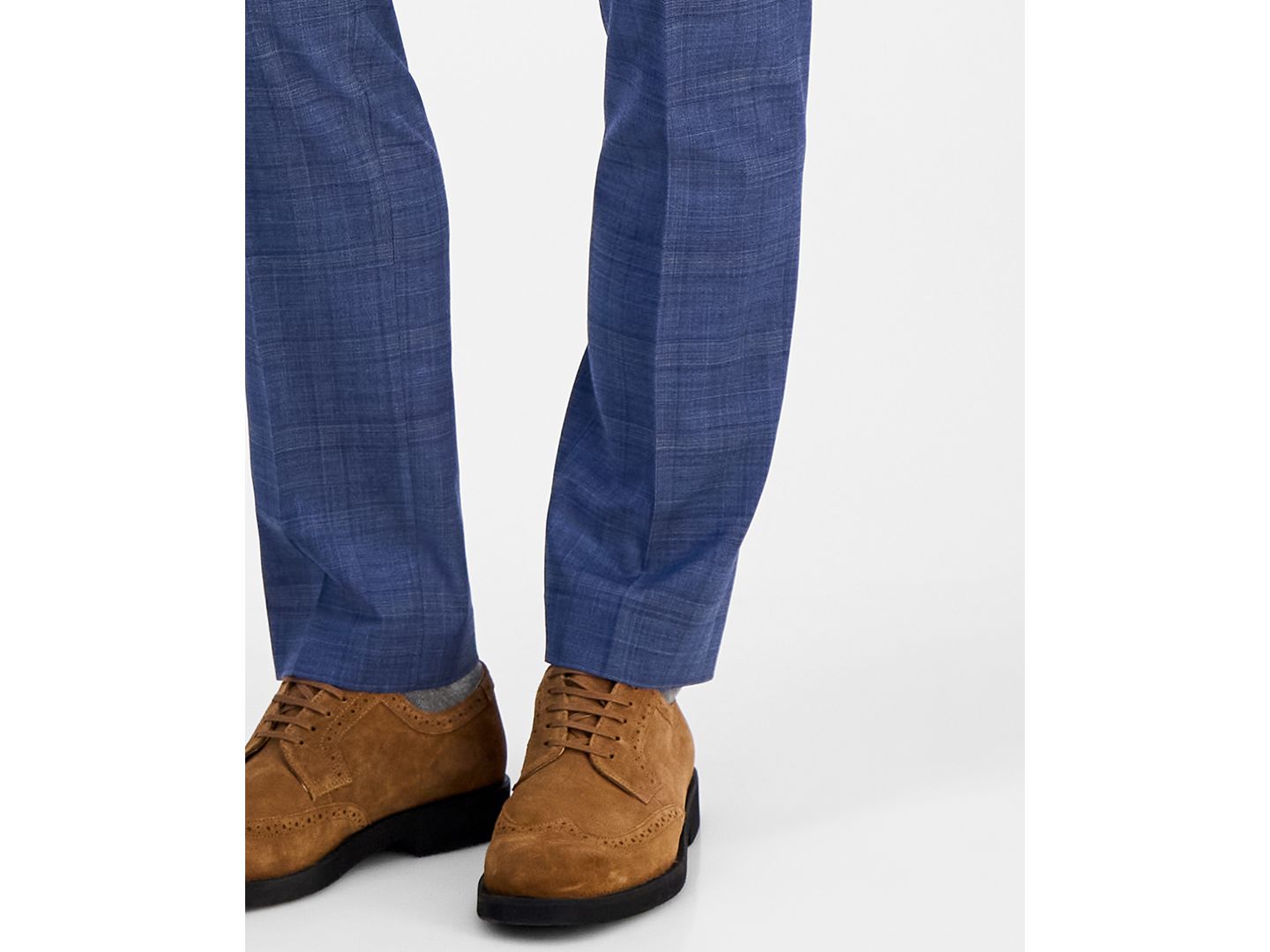 Мужские брюки Tommy Hilfiger Modern-Fit Wool TH-Flex Stretch Suit Separates Pant, цвет: Синий ржавый клетчатый — фото 12