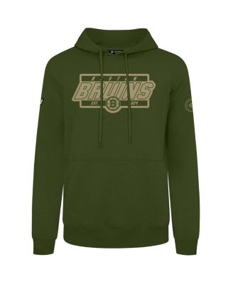 LevelWear - Men's Olive Boston Bruins Podium Pullover Hoodie