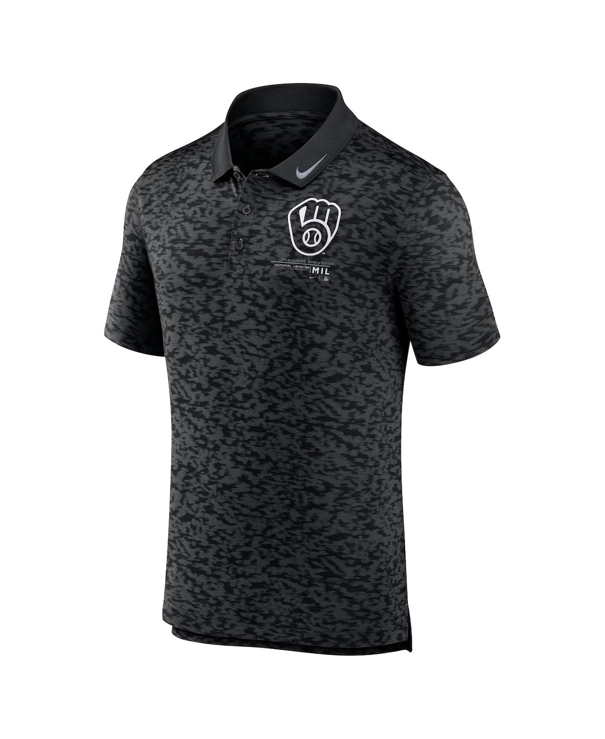 Nike Men's Black Milwaukee Brewers Next Level Polo Shirt In Black
