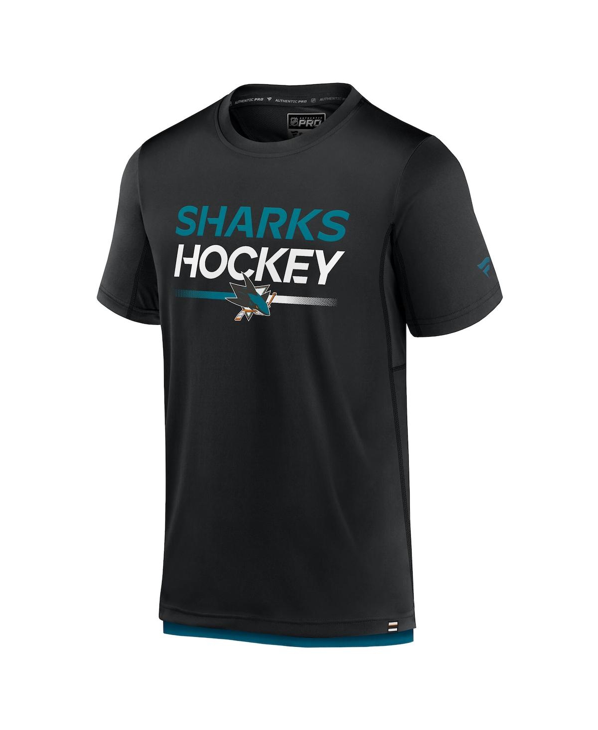 Fanatics Men's Black San Jose Sharks Authentic Pro Tech T-shirt In Black
