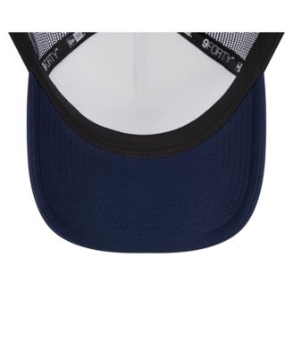 Men's White/Navy Tampa Bay Rays Spring Training Circle Foam A-Frame 9Forty Trucker Adjustable Hat