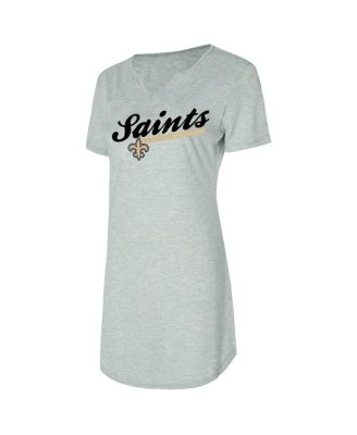 Women's Gray New Orleans Saints Petition Knit Nightshirt