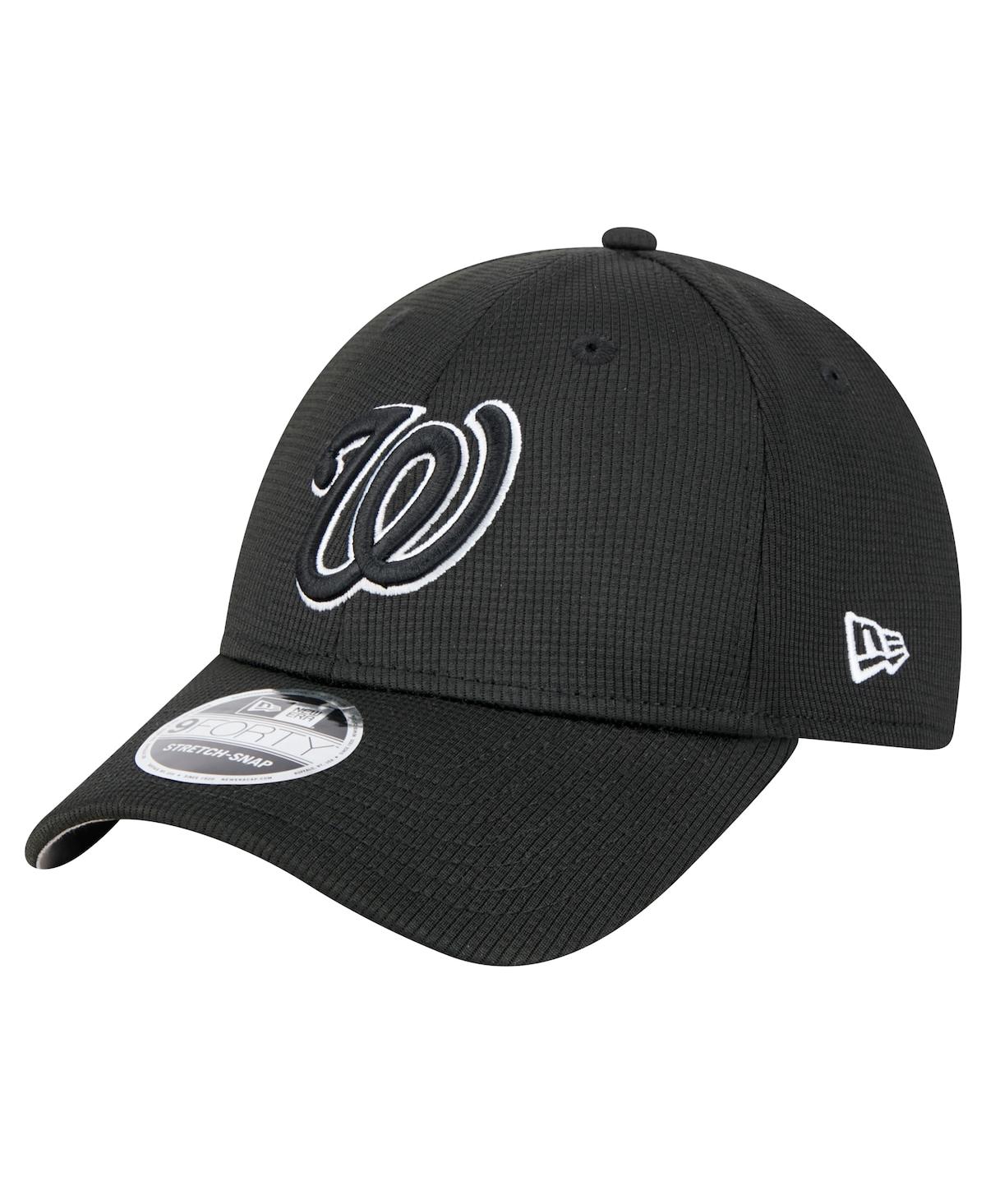 NEW ERA MEN'S BLACK WASHINGTON NATIONALS PIVOT 9FORTY ADJUSTABLE HAT 