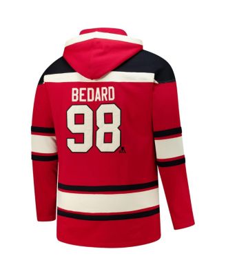 Men's Connor Bedard Red Chicago Blackhawks Big Tall Lace-up Pullover Hoodie