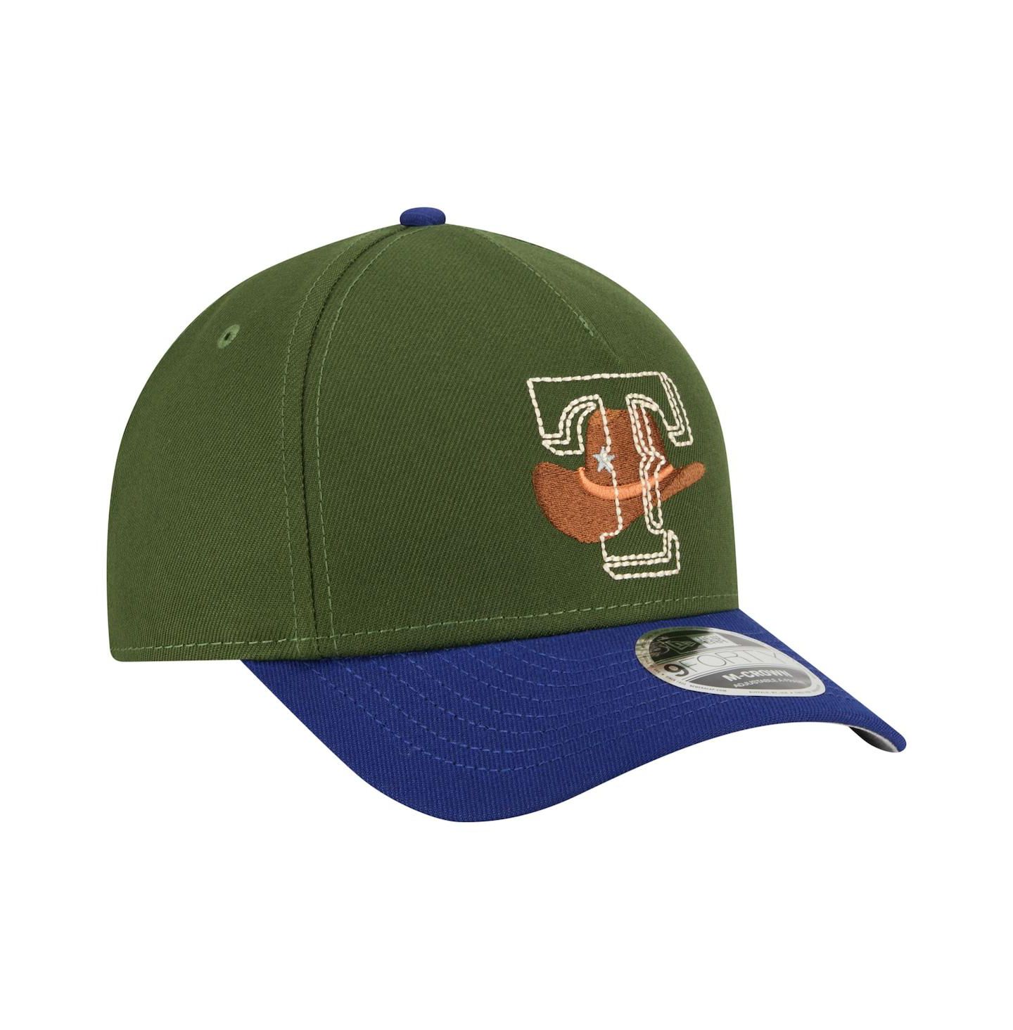 Мужская кепка New Era Dark Green Texas Rangers City Feature 9Forty A-Frame Adjustable Hat — фото 3