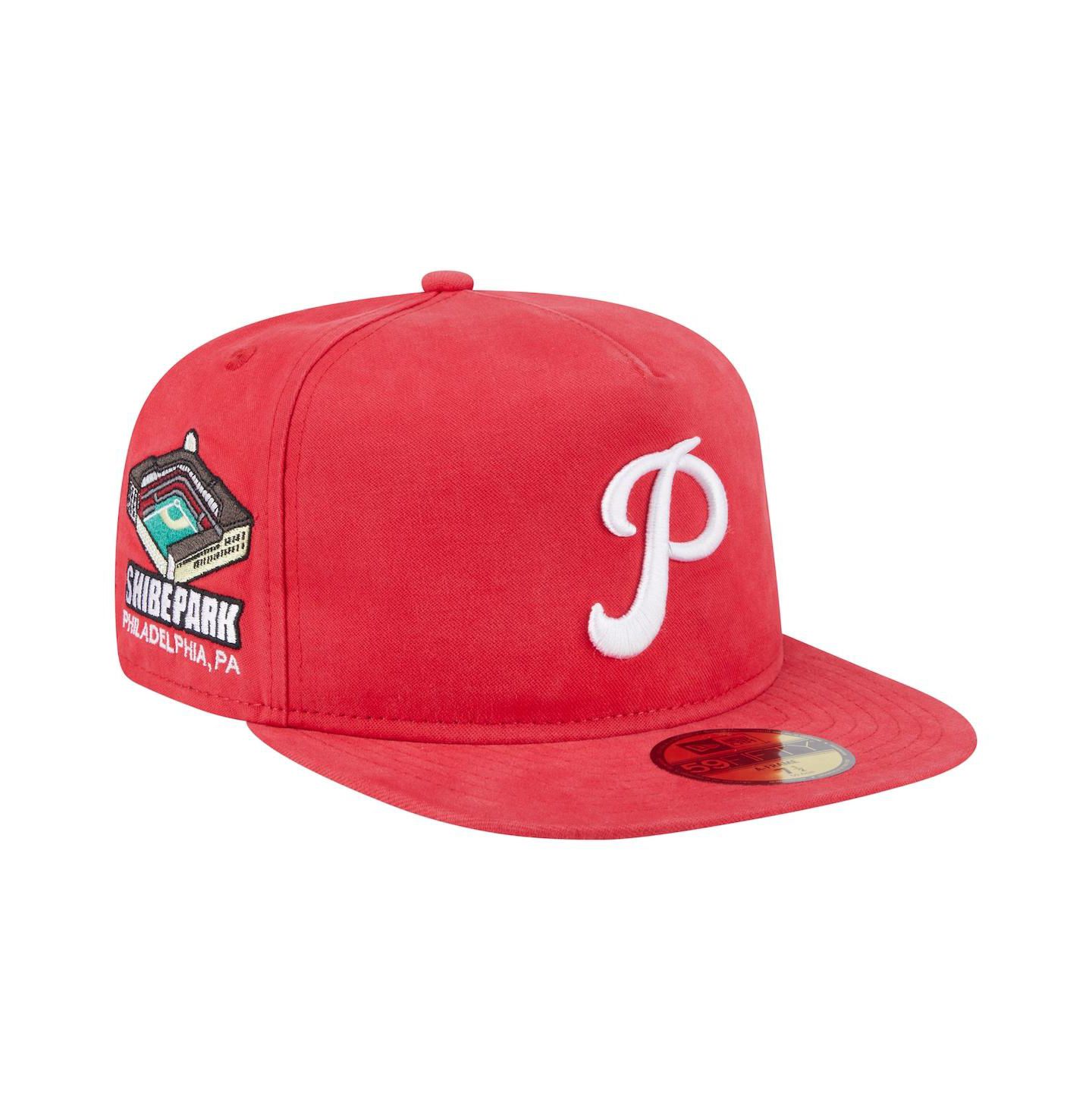 Мужская кепка New Era Red Philadelphia Phillies Championship Side Flag A-Frame 59Fifty Fitted Hat — фото 3