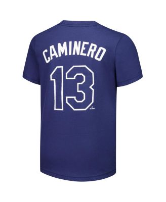 Big Boys and Girls Junior Caminero Navy Tampa Bay Rays Name Number T-Shirt