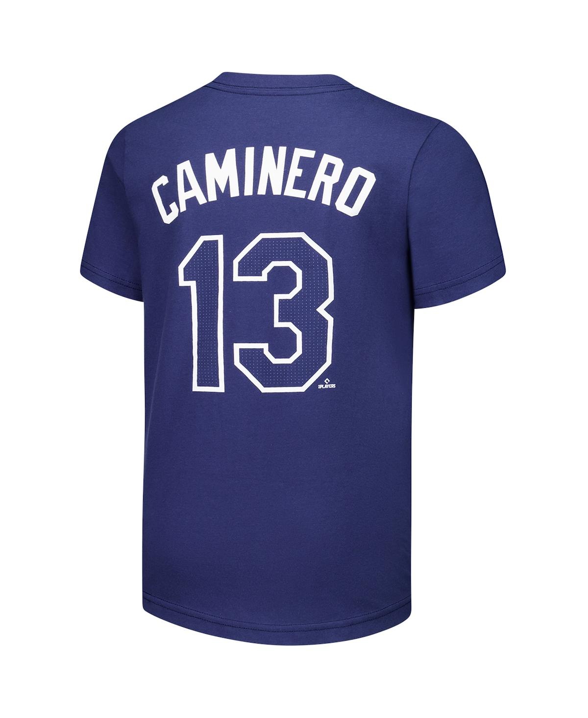 Nike Big Boys And Girls Junior Caminero Navy Tampa Bay Rays Name Number T-shirt In Navy