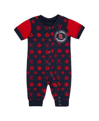 Baby Boys and Girls Navy St. Louis Cardinals Full-Snap Coverall Bodysuit