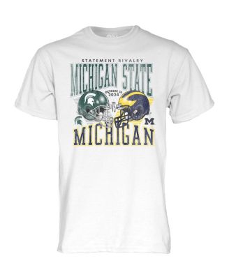 Men's and Women's White Michigan State Spartans vs. Michigan Wolverines 2024 Rivalry Matchup T-Shirt
