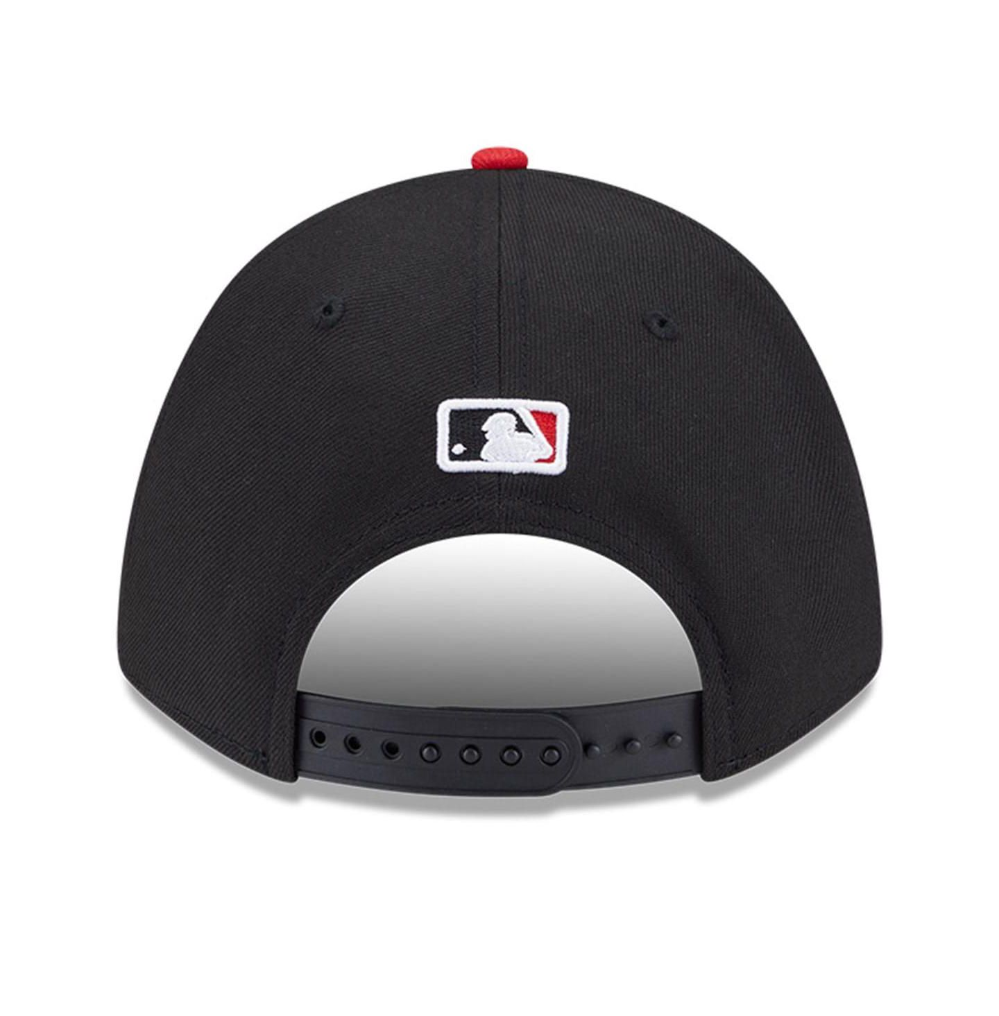 Мужская кепка New Era Black/Red Cincinnati Reds Player Replica 9Forty Adjustable Hat — фото 4