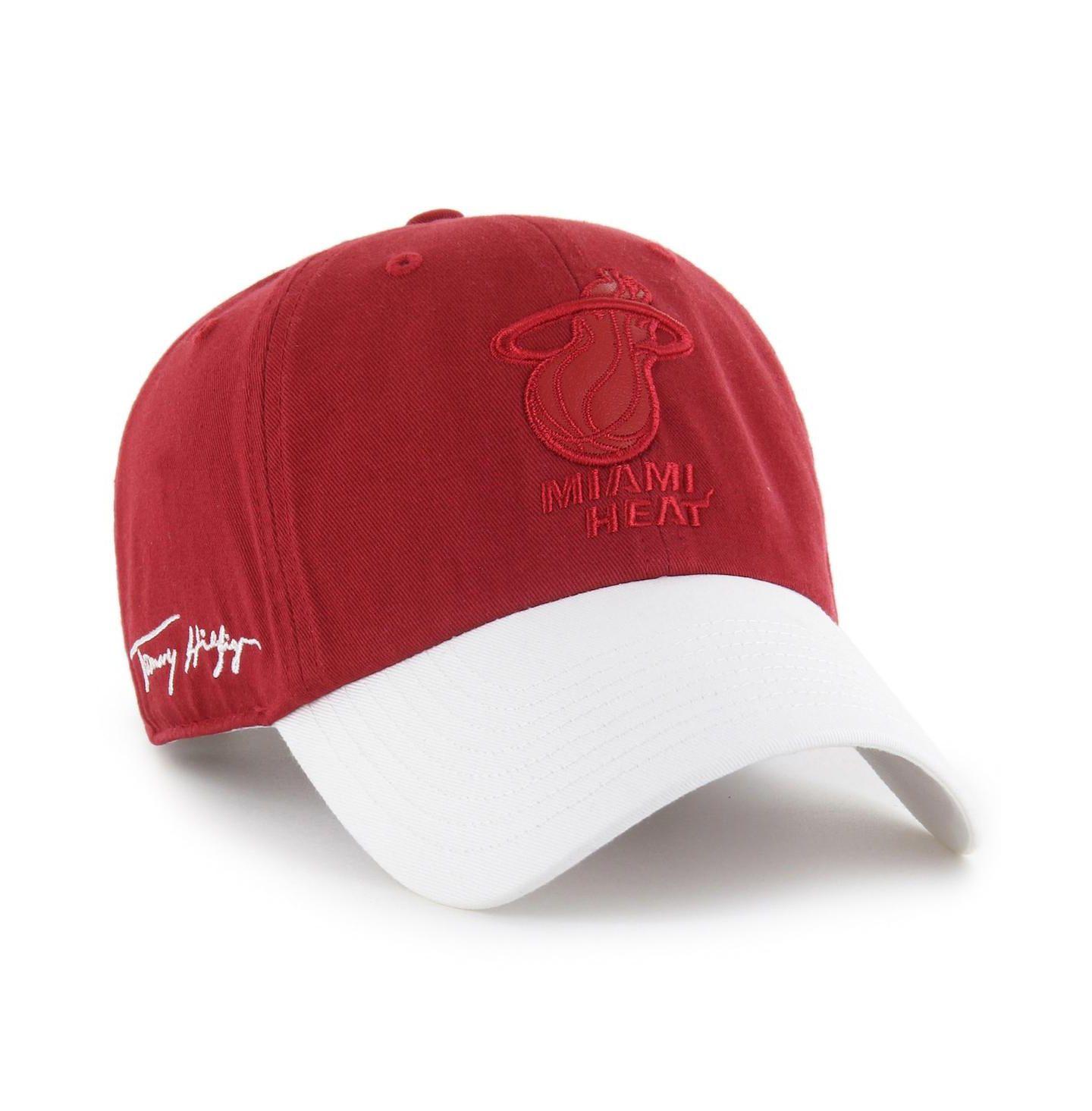Мужская кепка '47 Brand x Tommy Hilfiger Red/White Miami Heat Courtside Cleanup Adjustable Hat — фото 1