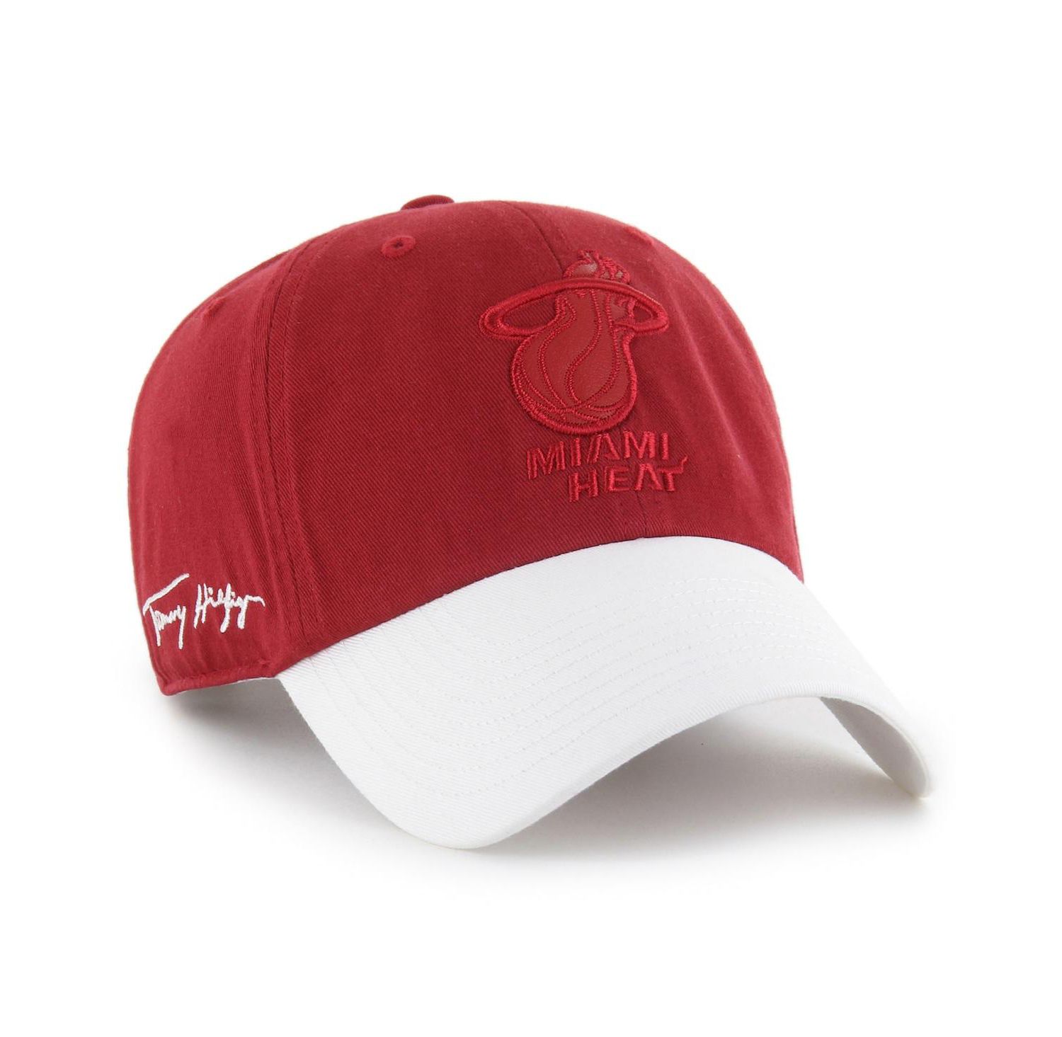Men's x Tommy Hilfiger Red/White Miami Heat Courtside Cleanup Adjustable Hat