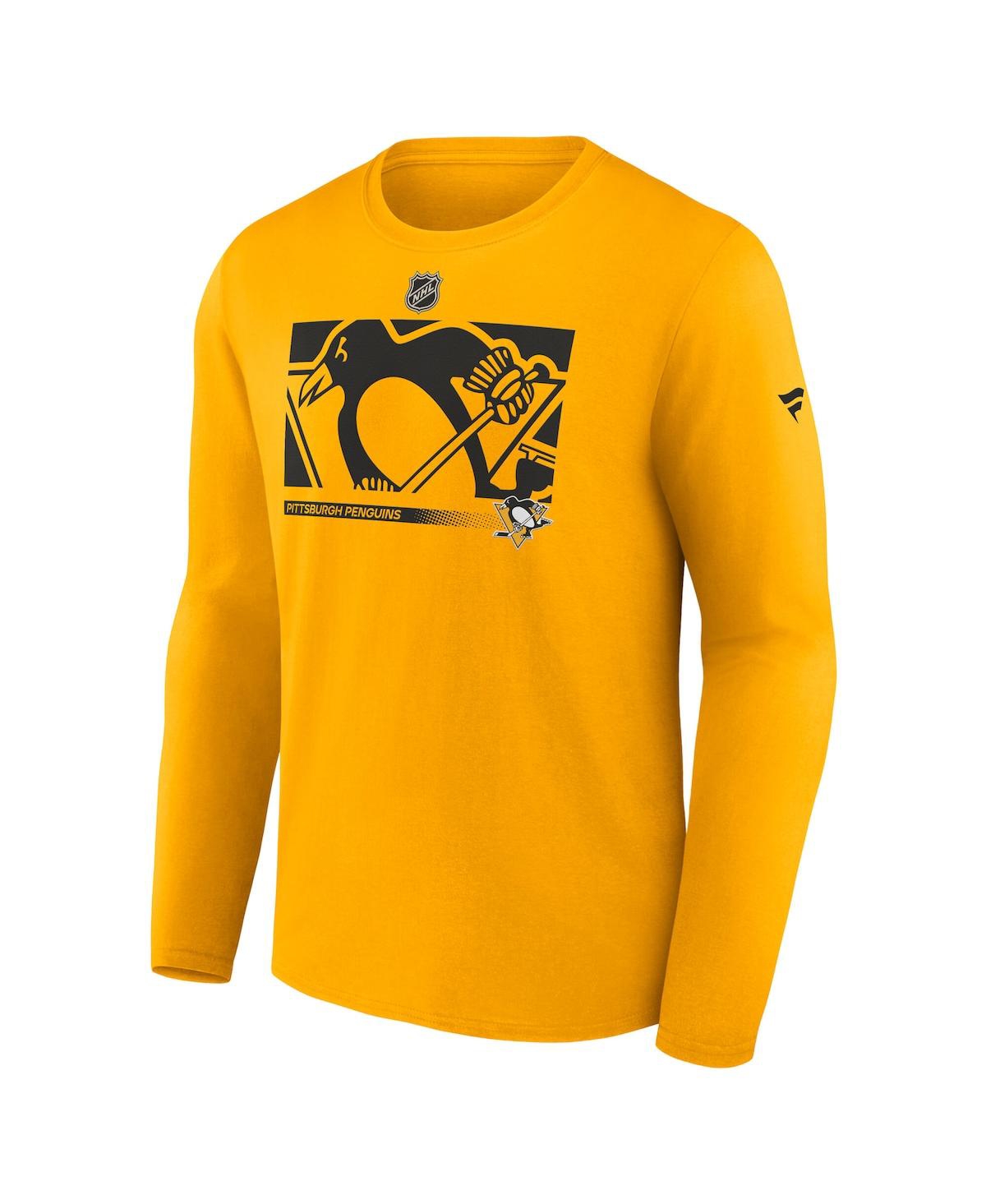 Fanatics Men's Gold Pittsburgh Penguins Authentic Pro Core Collection Secondary Long Sleeve T-shirt In Gold