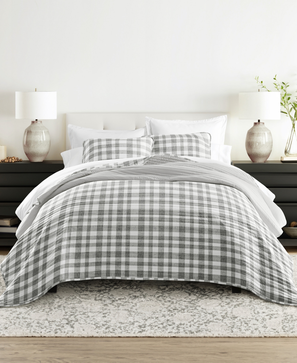 Ienjoy Home Watercolor Plaid Reversible 2-pc. Quilt Set, Twin/twin Xl