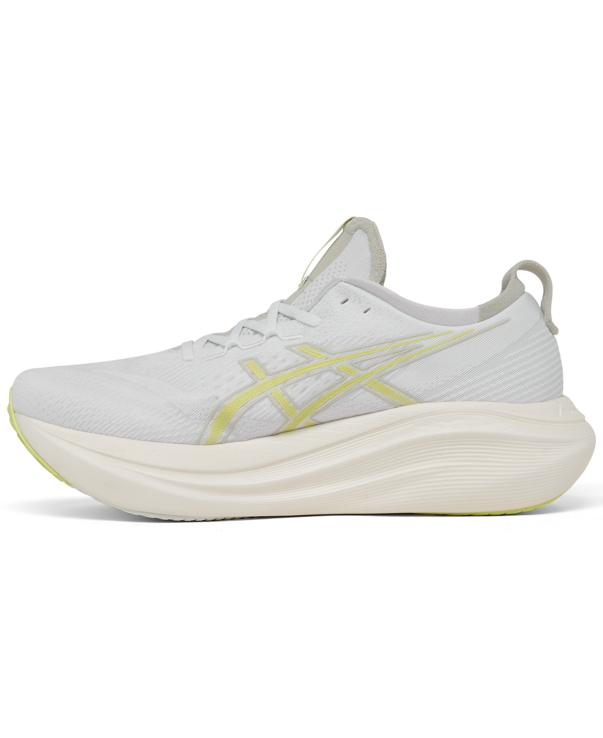 Asics Gel-nimbus® 27 Rubber-trimmed Mesh Running Sneakers In White,yellow